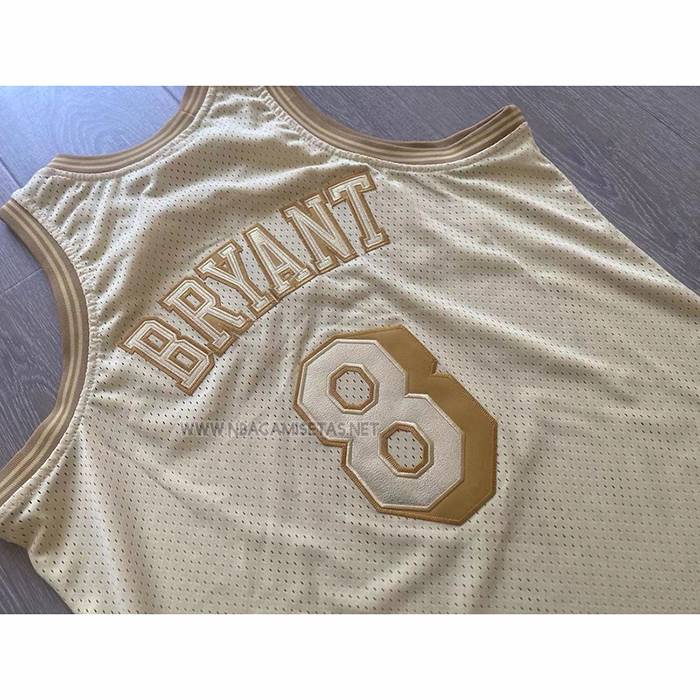 Camiseta Los Angeles Lakers Kobe Bryant NO 8 Mitchell & Ness 1996-97 Oro